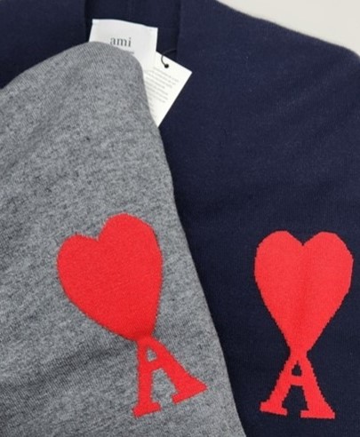 아미 여성용 빅하트 로고 가디건